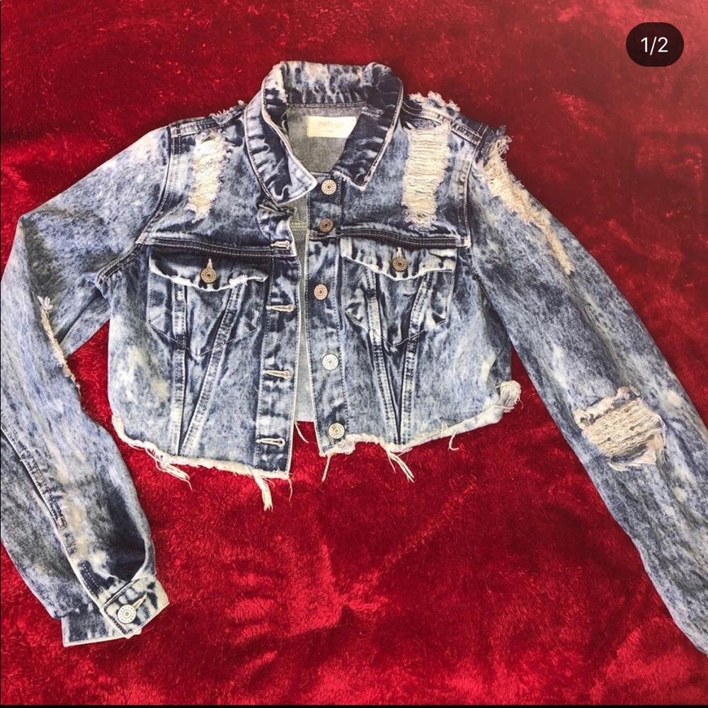 Distressed Crop Top Jacket